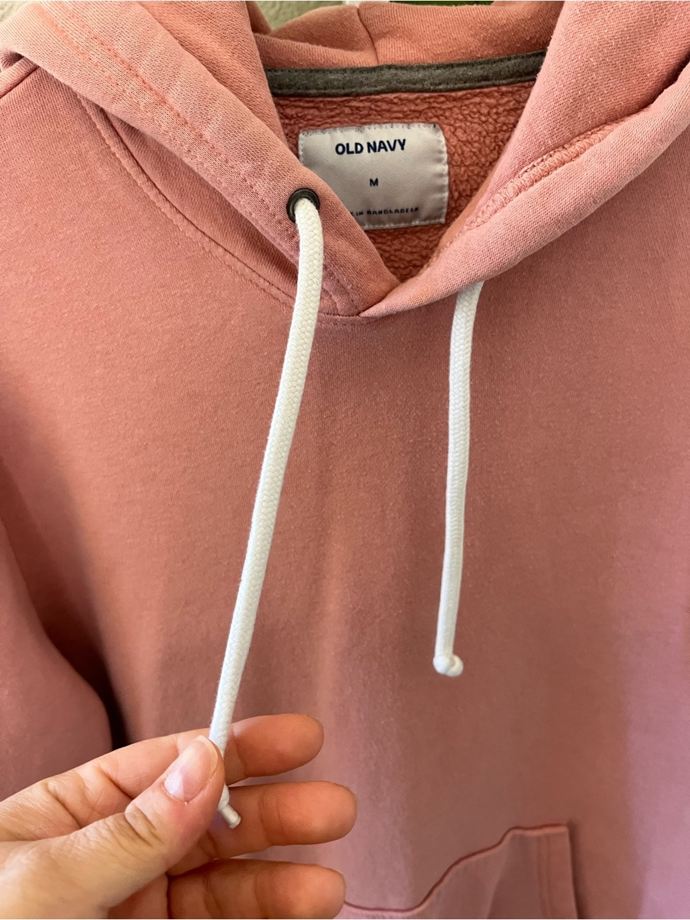💕 Old Navy Dusty Rose Fleece Pullover Hoodie Sz M | Cozy Casual Soft Girl - Picture 4 of 6